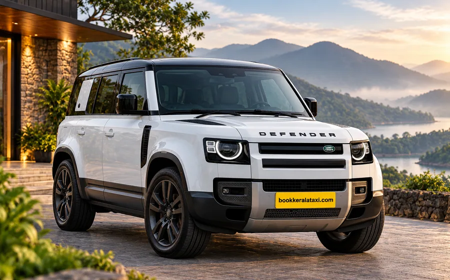 Land Rover Defender from the Book Kerala Taxi premium fleet
