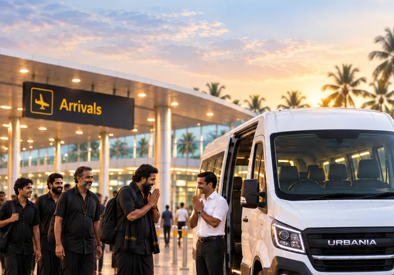 Book Kerala Taxi chauffeur greeting arriving guests at the airport